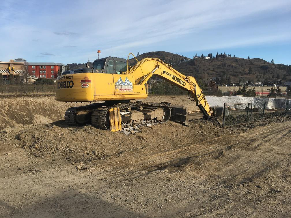 Kamloops property – excavator equipment used onsite