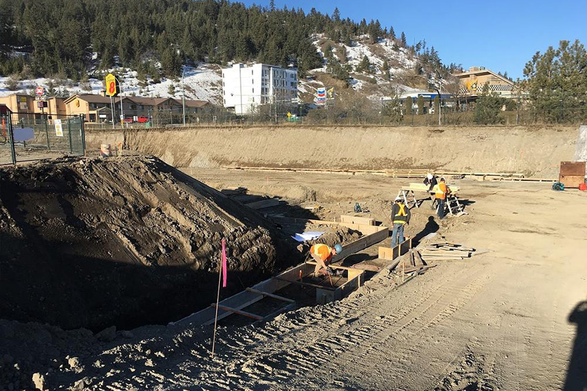 Kamloops Property erosion protection and footing formwork installation, March 2019