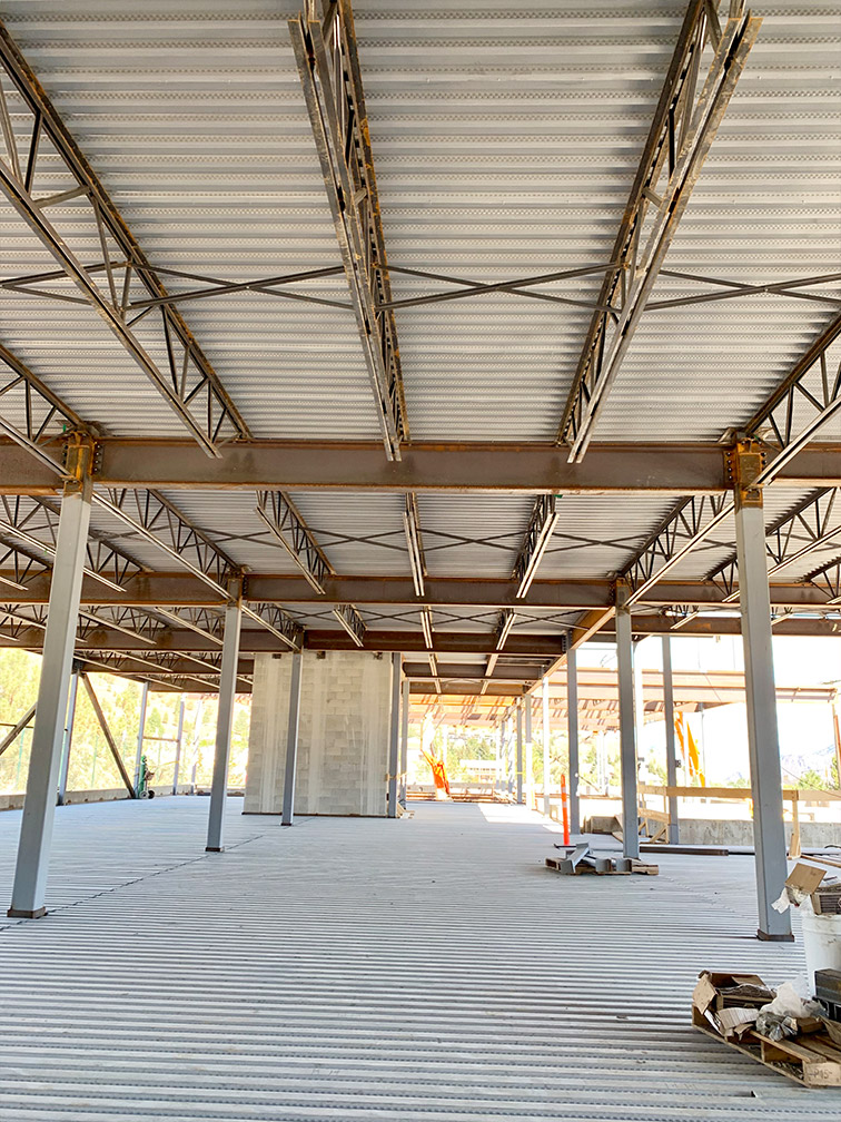 Kamloops property – steel framing in place on second level