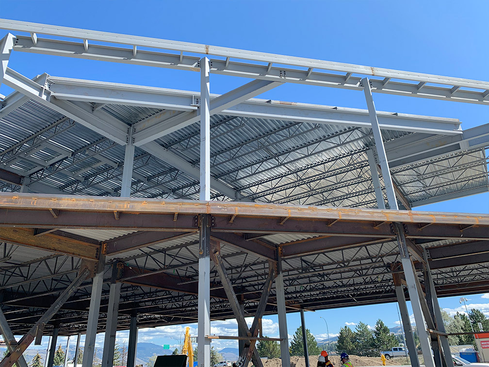 Kamloops property – steel beam structures installed on roof