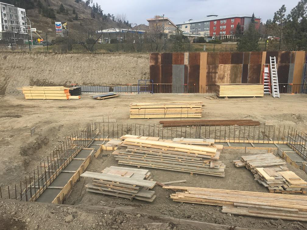 Kamloops property – progress on western face with placement of wall forms