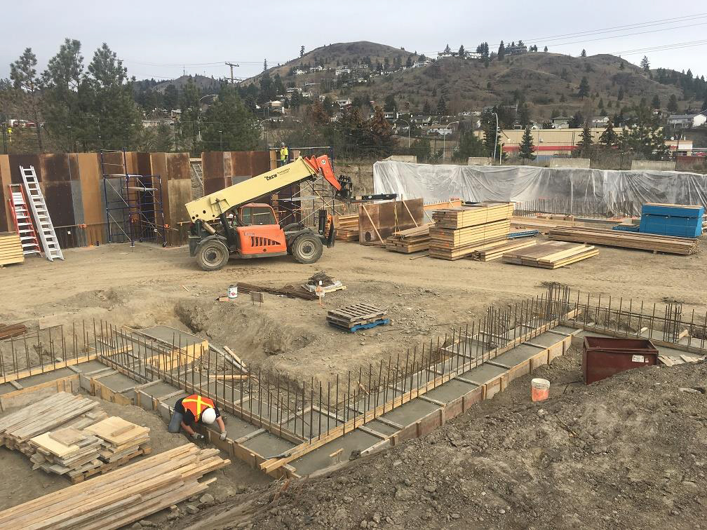 Kamloops property – wall form placement in north west corner