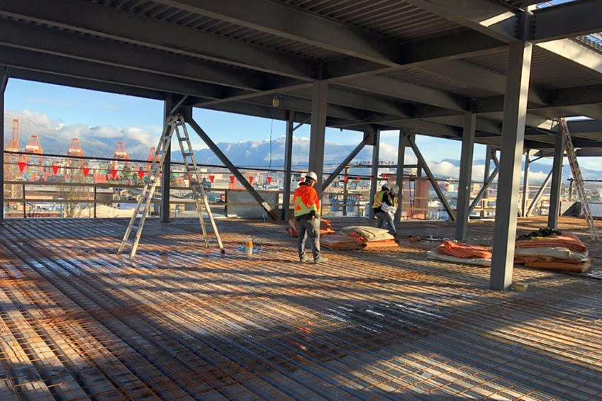 Third level floor rebar and decking completed as of February 20, 2019